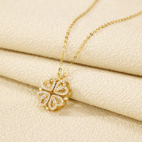 Collar Elegante - Trébol & Corazones de Oro14K