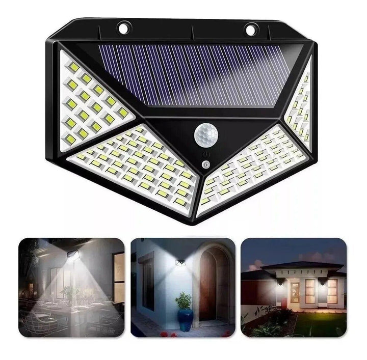 Lámpara solar 180° con sensor de movimiento